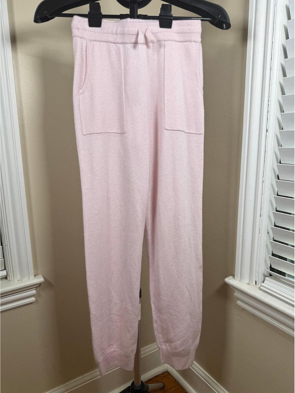 Quince 100% Cashmere Jogger Pants Light Pink Youth Size 12 NWT